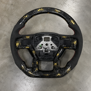 2015-2024 Ford F-150/Raptor Gold Forged Carbon Fiber Steering Wheel