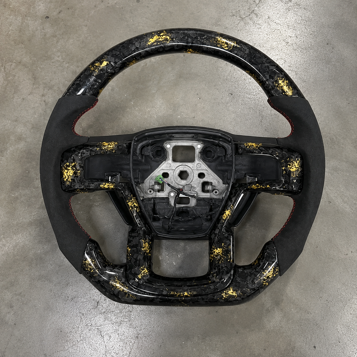 2015-2024 Ford F-150/Raptor Gold Forged Carbon Fiber Steering Wheel