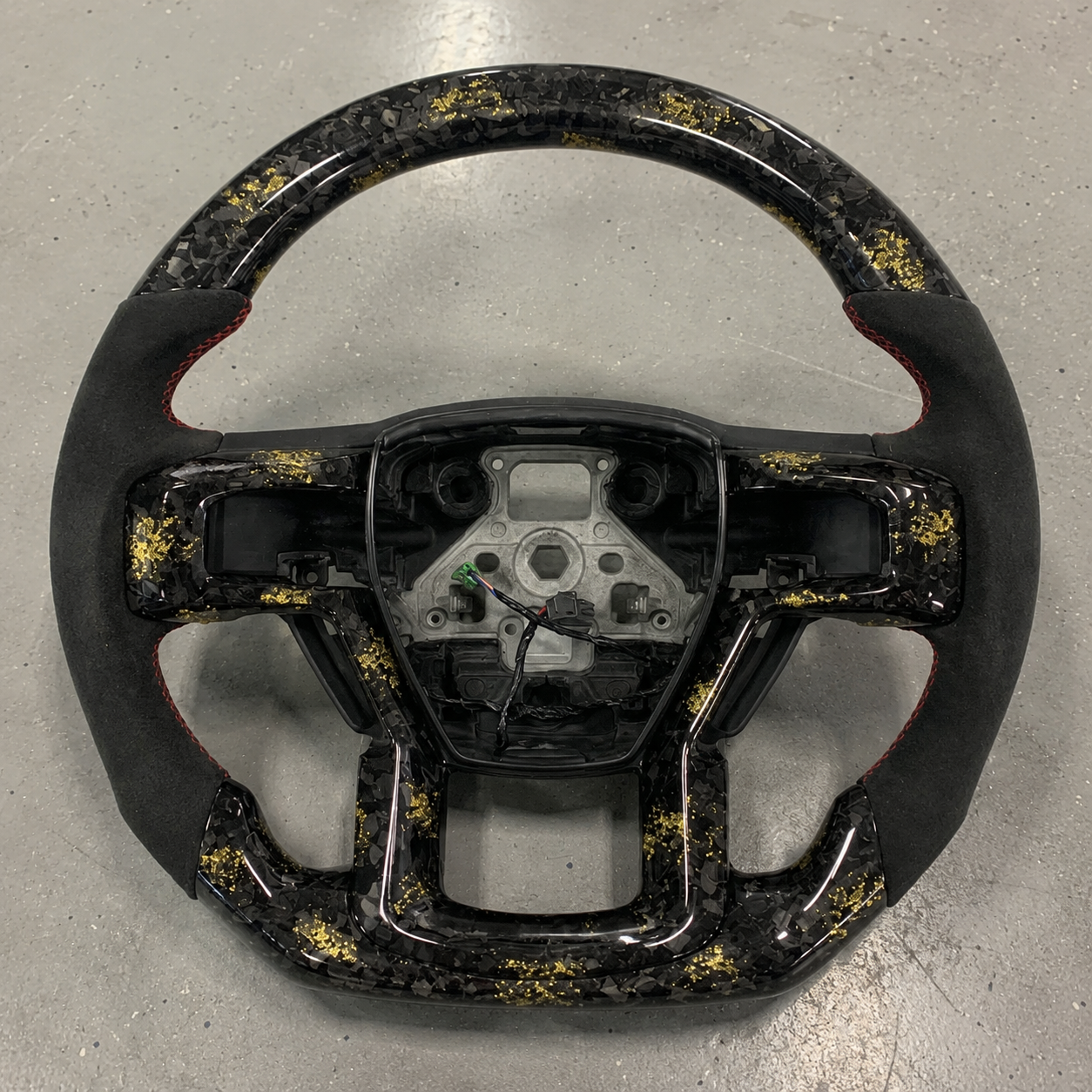 2015-2024 Ford F-150/Raptor Gold Forged Carbon Fiber Steering Wheel