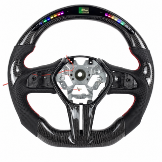 2014-2024 Infiniti Q50/Q60/QX50 Leather LED Carbon Fiber Steering Wheel