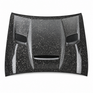 2008-2023 Dodge Challenger LC Forged Carbon Fiber Hood - Detail closeup