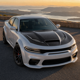 2015-2023 Dodge Charger LD Hellcat Style Carbon Fiber Hood - Hero product