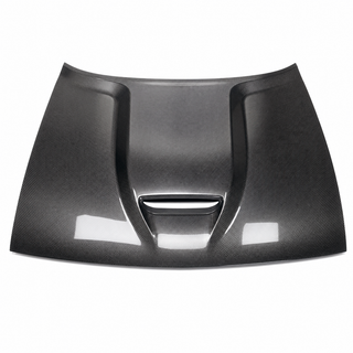 2015-2023 Dodge Challenger LC Hellcat Style Carbon Fiber Hood - Detail closeup