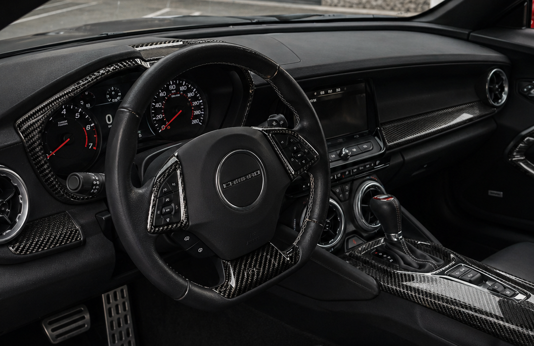 Muscle car carbon interior detail